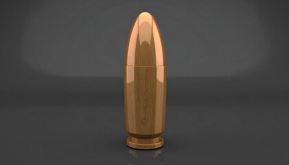 Highly detailed bullet illustration showcasing a realistic wooden texture