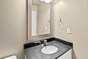 Bathroom with a sink and mirror