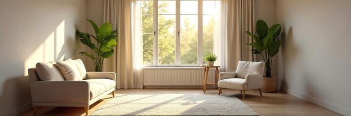 Serene Mediation Room Peaceful Conflict Resolution in a Calming, Naturally Lit Office Space