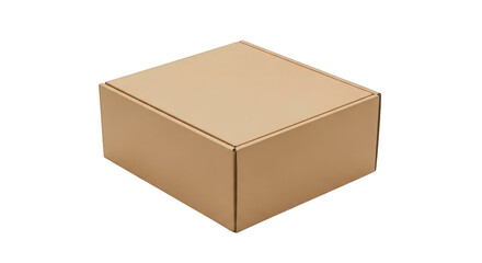 A closed brown cardboard box, perfect for shipping and packaging, isolated on transparent background