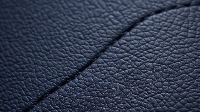 Close up view of textured dark leather showcasing intricate details and patterns in a well-crafted design