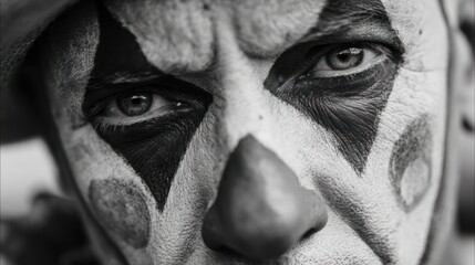 Closeup clown face expression