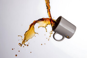 Coffee Splashing from a Tilted Mug dynamic image