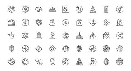 Vector Icons Set of A comprehensive set of abstract universal thin line vector icons. EPS Editable