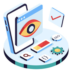 A unique design icon of web monitoring