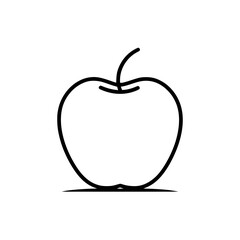 Apple outline vector drawing simple fruit illustration healthy food icon fresh produce design element graphic 100