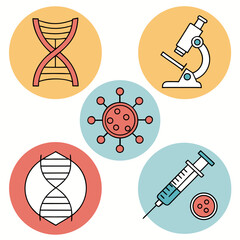 Science and medical research icons