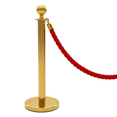 Gold Stanchion with Red Velvet Rope VIP Entrance, Luxury Event, Exclusive Access