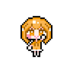 Pixel art girl 01 Raise a hand (8)