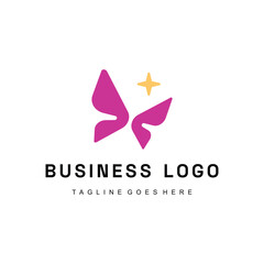 Vector logo featuring a minimalist butterfly paired with a star, clean and modern style