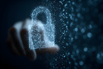 Concept of digital data protection and cyber securit. Generative AI