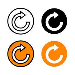 Refresh Icon . in stroke, black and colored vectors collection isolated on white background.