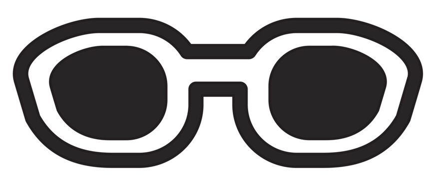 Simple Outline Sunglasses Fashion Accessory Summer Protection Symbol Icon