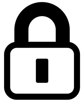 Minimalist Line Simple Padlock Security Symbol Sign Icon Illustration Design