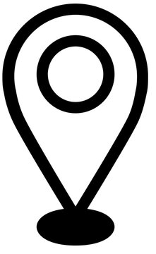 Simple Line Art Location Pin Drop Symbol Shape Icon Element