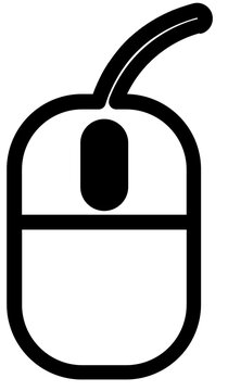 Simple Outline Computer Mouse Peripheral Device Connecting Tool Line Art Icon