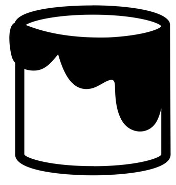 Minimalist Line Art Paint Bucket with Dripping Paint Illustration Icon