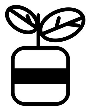 Minimalist Line Drawing Plant in Pot Illustration Graphic Element
