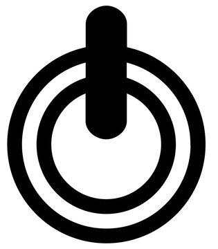 Simple Line Power Button Symbol Sign Electronic Control Icon Element
