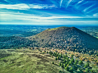 Volcanic landscape in Parc naturel régional des Volcans d'Auvergne (France)