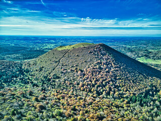 Volcanic landscape in Parc naturel régional des Volcans d'Auvergne (France)