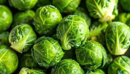 Fresh Brussels sprouts close-up