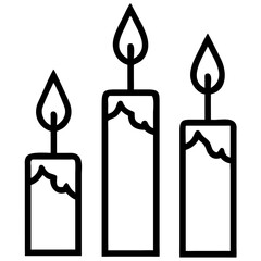 Stylized candles representing warmth and ambiance