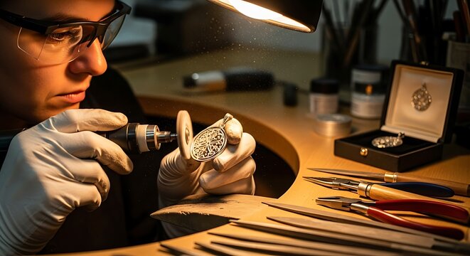 Jeweler at Work.