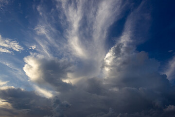 Cloudscape has been developing in gorgeous form. The vast blue sky and clouds sky background.