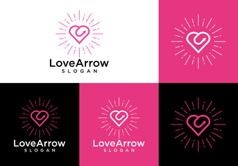 love logo design with people icon and light spark