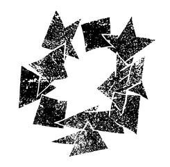 Vector Abstract fragmented circular with sharp geometric shapes.