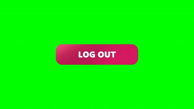 LOG OUT Button. Simple, clean animation perfect for websites or apps UI,UX,GUI. animation on green background 4k video