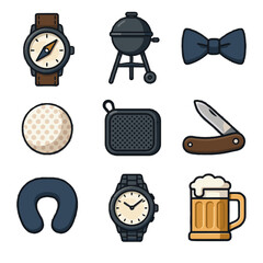 Folding icon s father golf stein day vector beer sports tie pocket