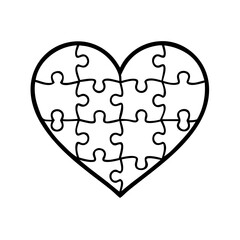 Stylized puzzle heart symbolizing love and connection