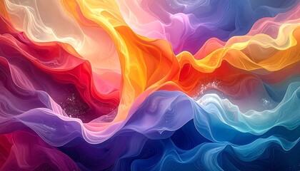 Abstract swirling vibrant colors