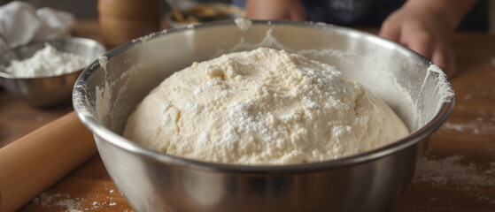 Bread Dough Rising in a Bowl