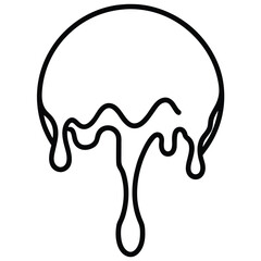 Dripping Circle Outline Icon Symbol liquid fluid