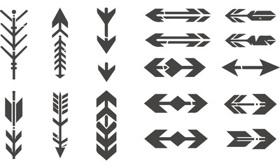 Obraz premium Collection hand drawn arrows. Set simple arrows isolated on transparent background. Arrow mark icons. Arrow paint.