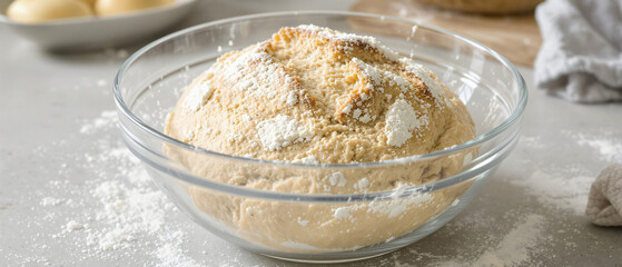 Bread Dough Rising in a Bowl