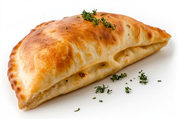 Delicious pastry baking: Calzone with herbs, a savory and crispy meal option