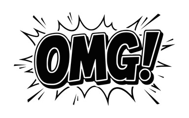 Comic text OMG Vector Illustration