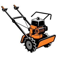 creative details  Power tiller Vector Illustration