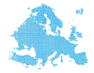 Naklejka premium European continent map, dotted blue design