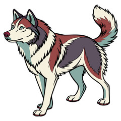 Naklejka premium Husky dog standing profile view