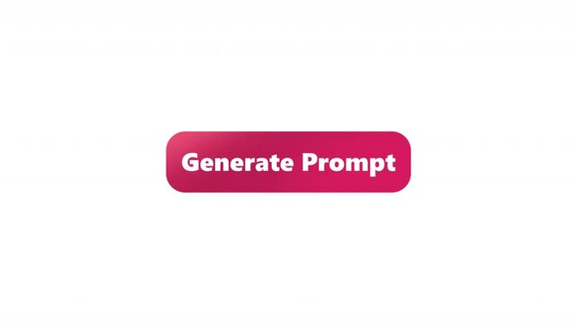 Generate Prompt Button. Simple, clean animation perfect for websites or apps UI,UX,GUI. animation on white background 4k video