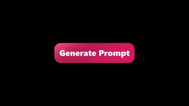 Generate Prompt Button. Button. Simple, clean animation perfect for websites or apps UI,UX,GUI. animation on black background 4k video