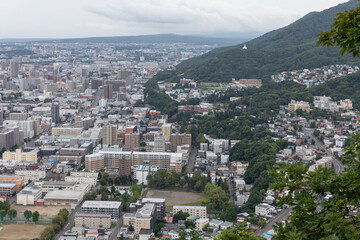 overlook of Sapporo city Hokkaido Japan