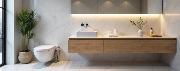 Sleek, modern horizontal sink installed in a contemporary bathroom Clean lines and minimalist design Perfect for small spaces and stylish homes , horizontal, sleek