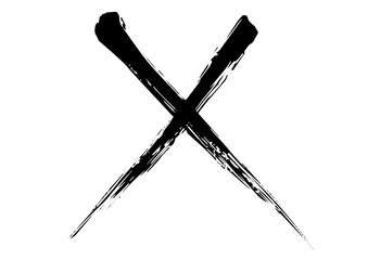 Ink Brush Cross Mark – Japanese Sumi-e Style