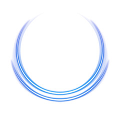 Blue glowing ring shape on transparent background
